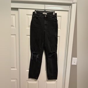 Abercrombie & Fitch 90s Straight Ultra High Rise Black Size 27 Curve Love